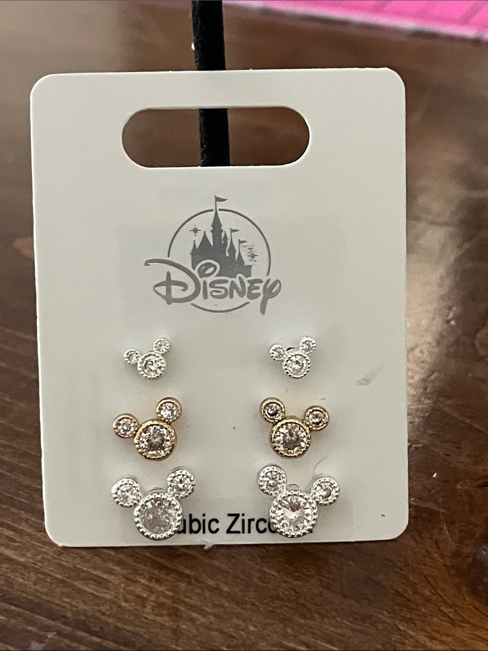 Disney Mickey Mouse cubic zirconia Stud Earring Set - Silver & Gold tones